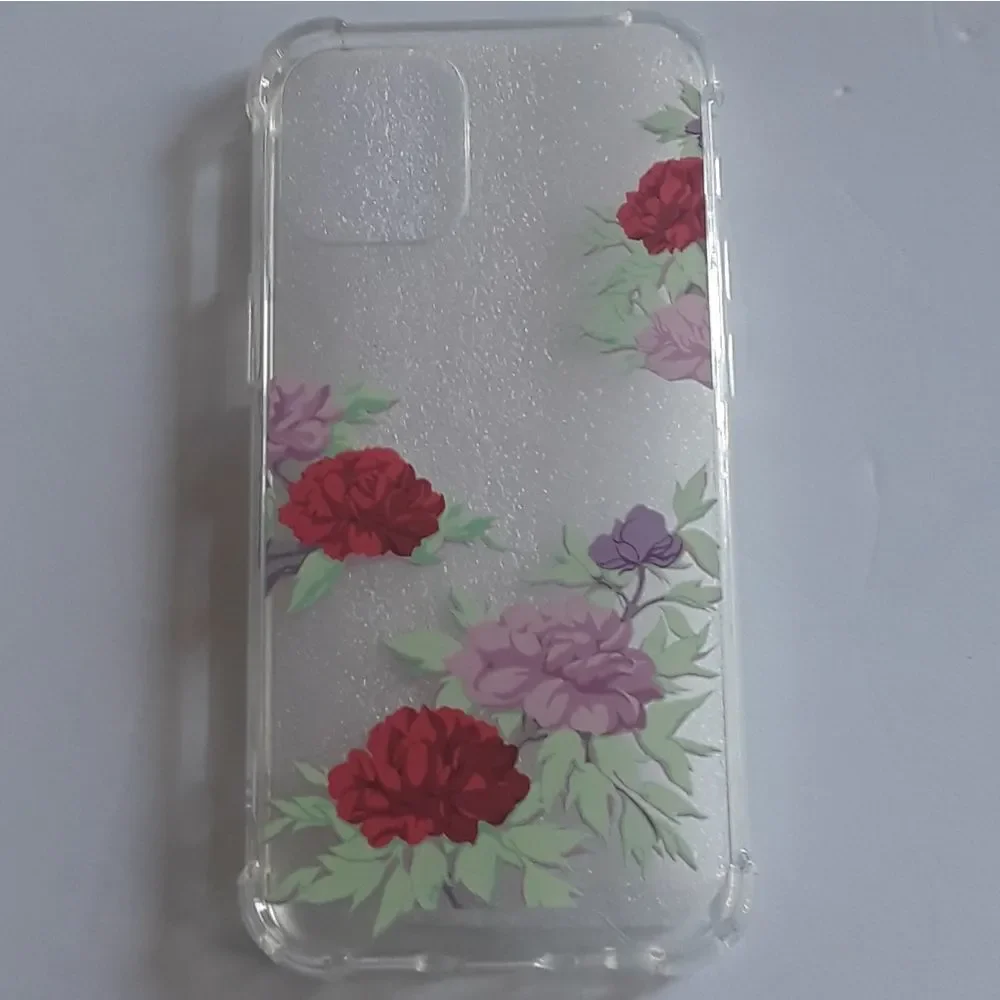 OTBRA Clear Floral Patt...iPhone 12( Rose, Clear)